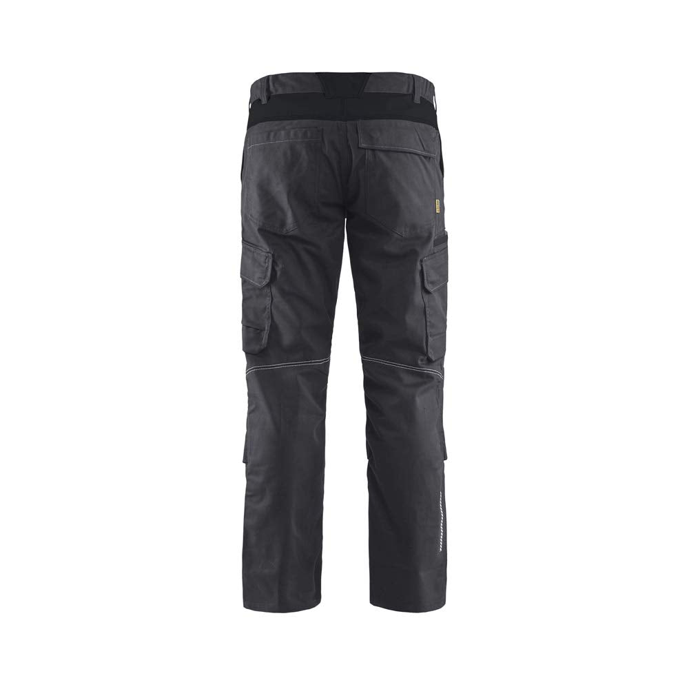 Blaklader 144818329699C62 Industrie Stretch Arbeitshose mit Kniepolstertaschen, Mittelgrau/Schwarz,