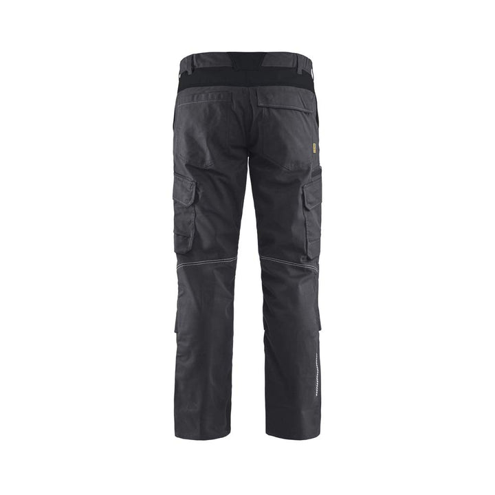 Blaklader 144818329699C62 Industrie Stretch Arbeitshose mit Kniepolstertaschen, Mittelgrau/Schwarz,