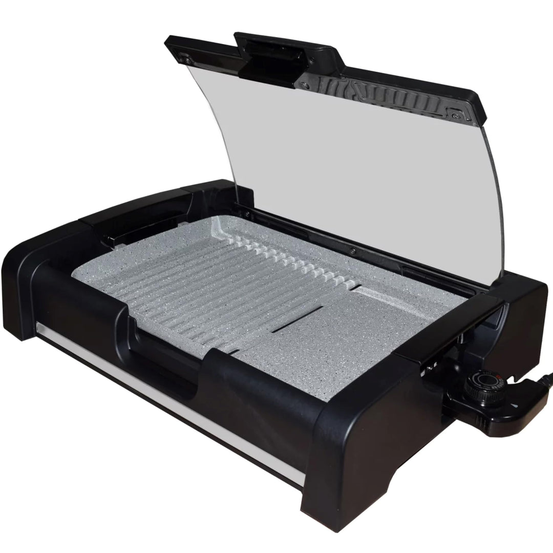 Syntrox Tischgrill Strivasa mit Keramik Grillplatte, Elektrogrill 2200 Watt, Kontaktgrill, elektrisc