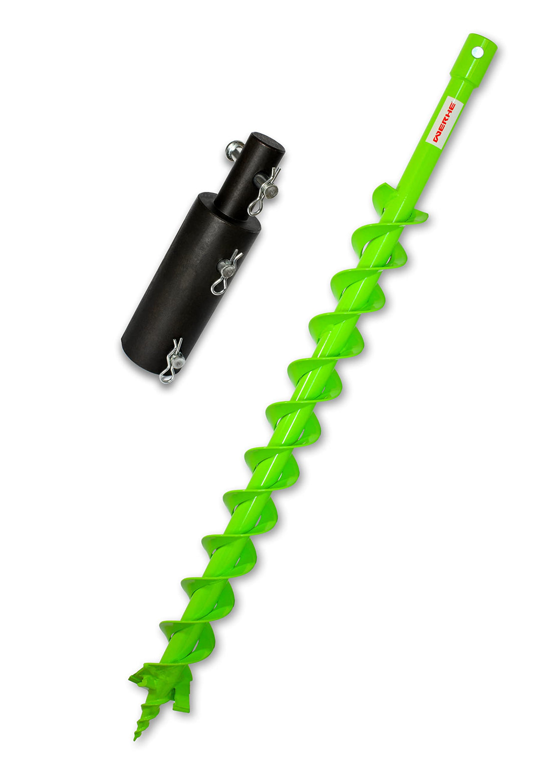 WERHE Profi Bohrer für Erdbohrer 60mm Doppel-Welle Florbohrer Brunnenbohrer robuste Bohrspitze geeig