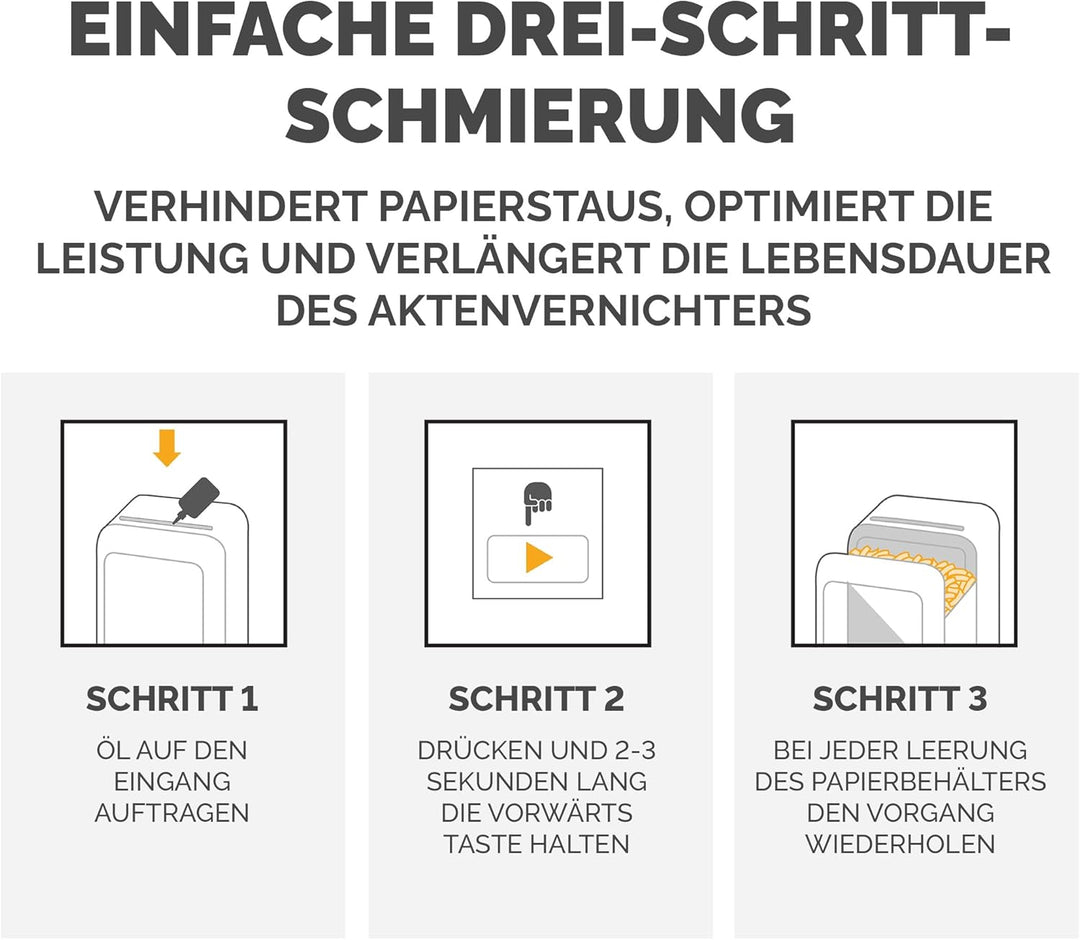 Fellowes Aktenvernichter-Öl, Inhalt: 355 ml, zur Pflege von Partikelschnitt- und Mikroschnitt Aktenv