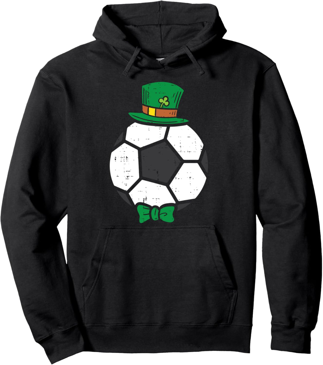 Leprechaun Soccer Ball St Patricks Day Sports Football Gift Pullover Hoodie