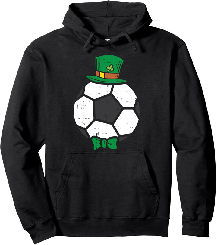 Leprechaun Soccer Ball St Patricks Day Sports Football Gift Pullover Hoodie