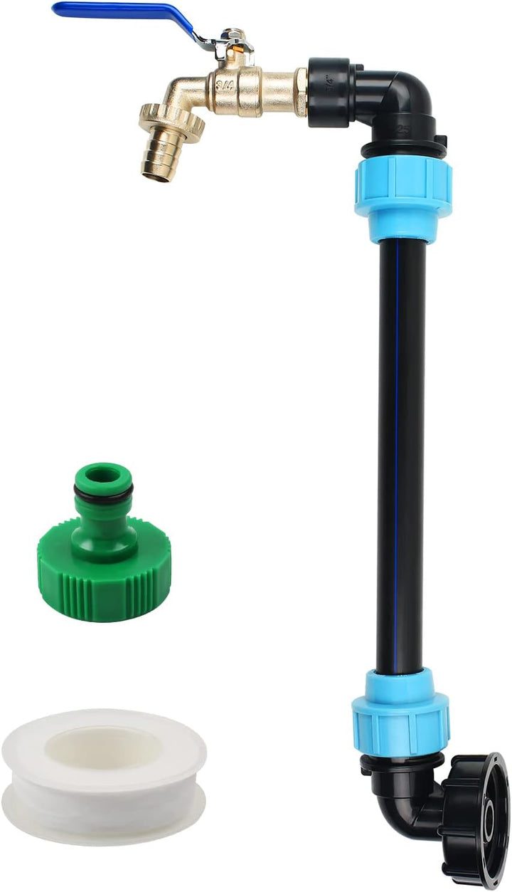 STEEIRO IBC Schwanenhals 3/4" Auslaufhahn,IBC Adapter Tank Ventil Auslaufhahn Wasserhahn für Regenwa