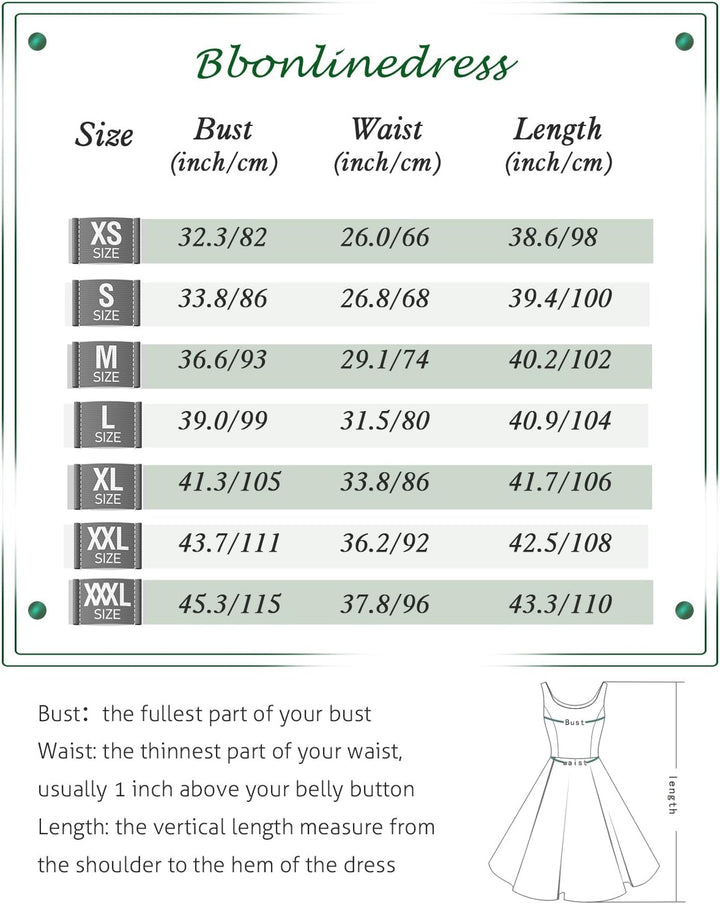 Bbonlinedress Damen Cocktailkleid Rockabilly Spitzenkleid 50er Retro Vintage Faltenrock Elegant Ärme