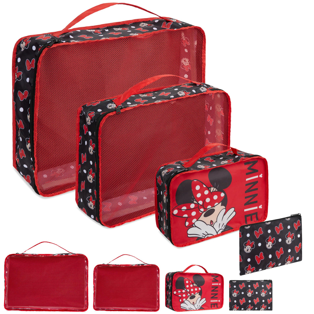 Disney Travel Organizer Taschen 4er-Set mit 3 Packing Cubes & 1 Kosmetiktasche Blau - Reise Zubehör