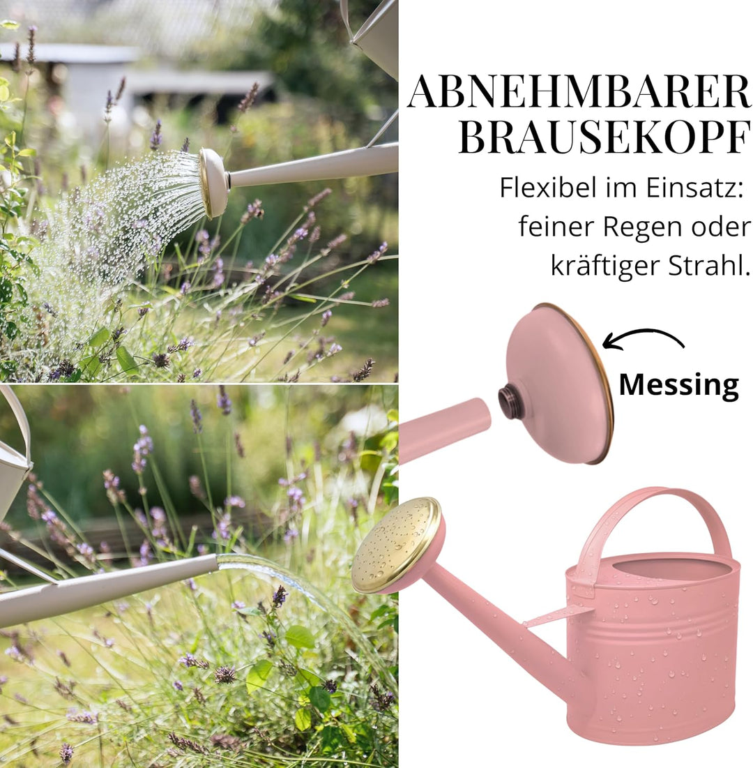 LIVLIG Giesskanne 5 Liter, Blumengiesskanne für Garten & Balkon, Hochwertige Metallgiesskanne 5L aus