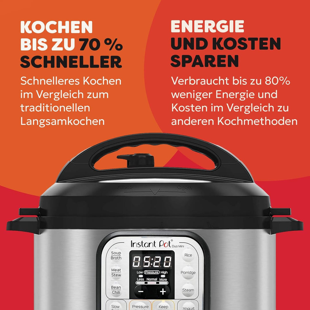 Instant Pot Duo 30 Elektro-Multikocher 3L - Schnellkochtopf, Schongarer, Reiskocher, Sautierpfanne,