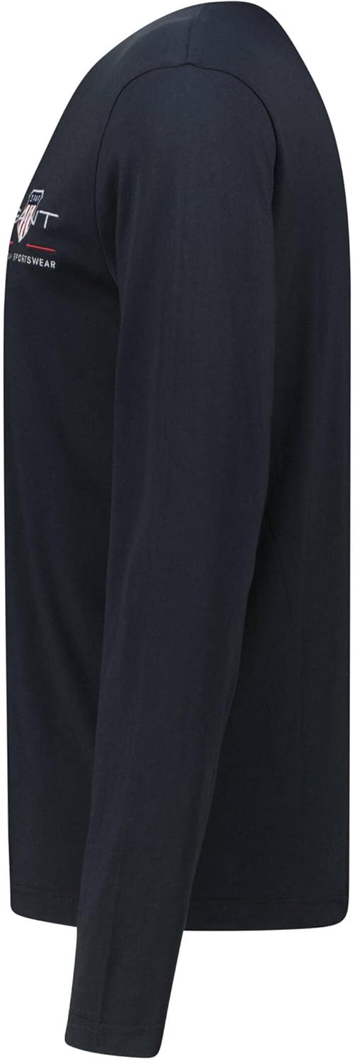 GANT Herren Reg Medium Archive Shield Ls T T-Shirt 4XL Schwarz, 4XL Schwarz