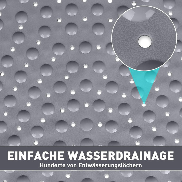 Duschmatte rutschfest Eckduschmatte 70 * 70cm, Duscheinlage Dreieckig mit Saugnäpfe für Eckdusche, D