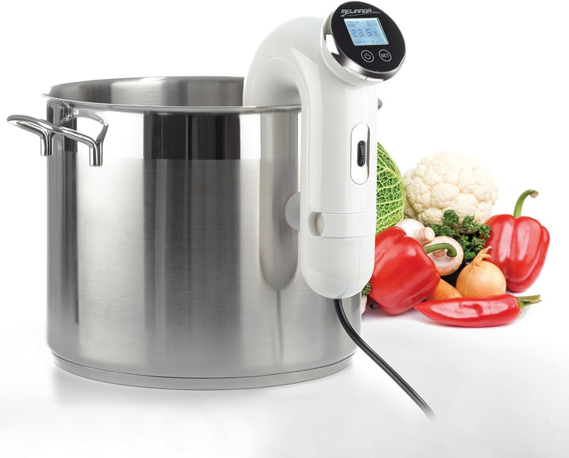 MELIANDA MA-18100 Sous Vide Stick Niedrigtemperatur Vakuumgarer Digital-Timer weiss, Weiss