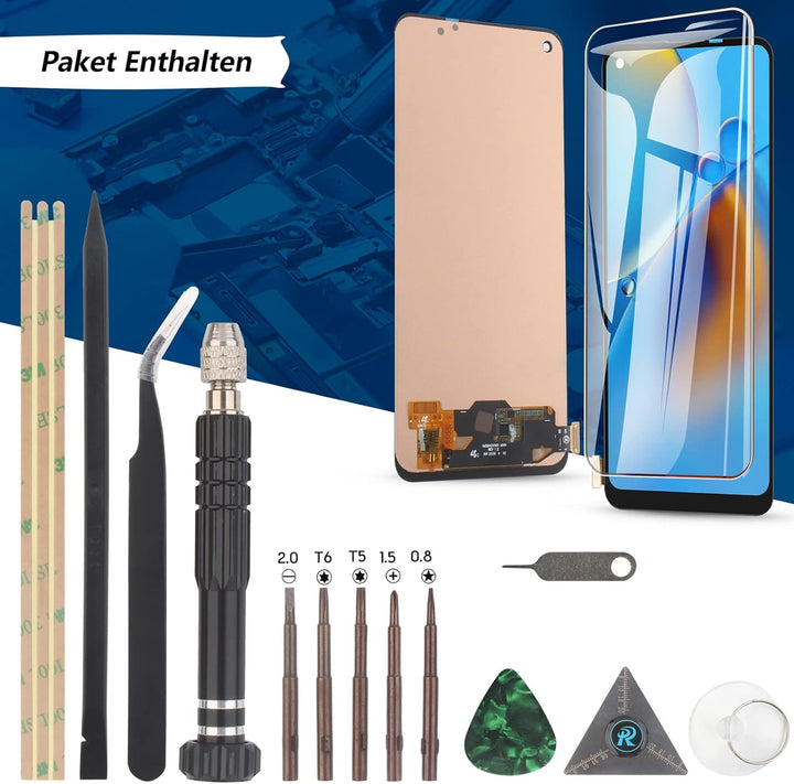 RongZy Kompatibel mit Oppo A74 4G Ersatz Bildschirm LCD Display und Touchscreen-Digitizer mit Werkze