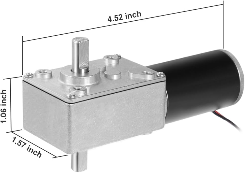 sourcing map Doppelwellen Wurm Zahnrad DC 12V 5RPM Hoch Drehmoment Geschwindigkeit Reduzierungs-Moto