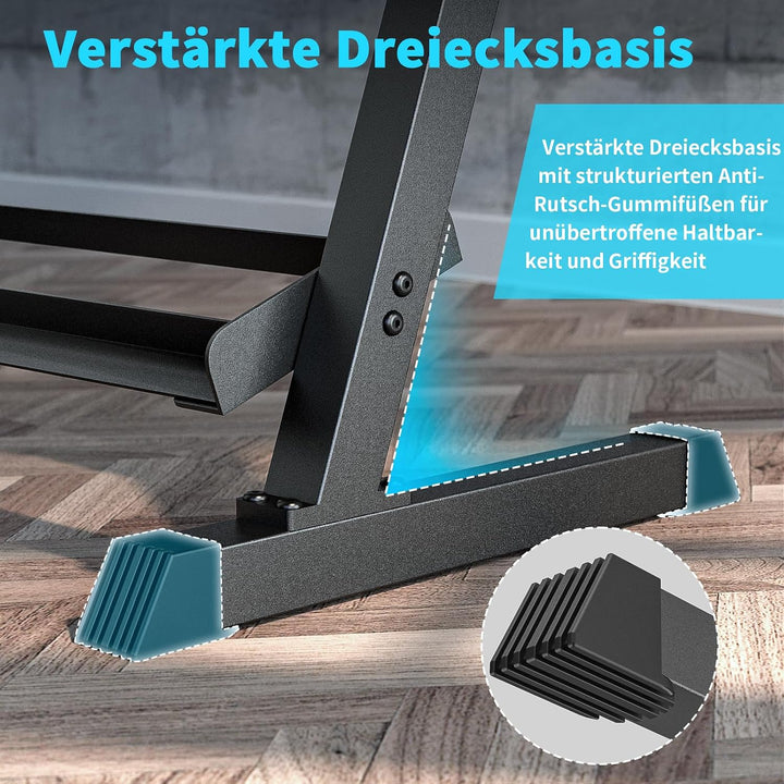 KHAMAL Hantelständer - 3-stufiges Kurzhantelständer für Schwere Gewichte, Robuste Hantelablage für H