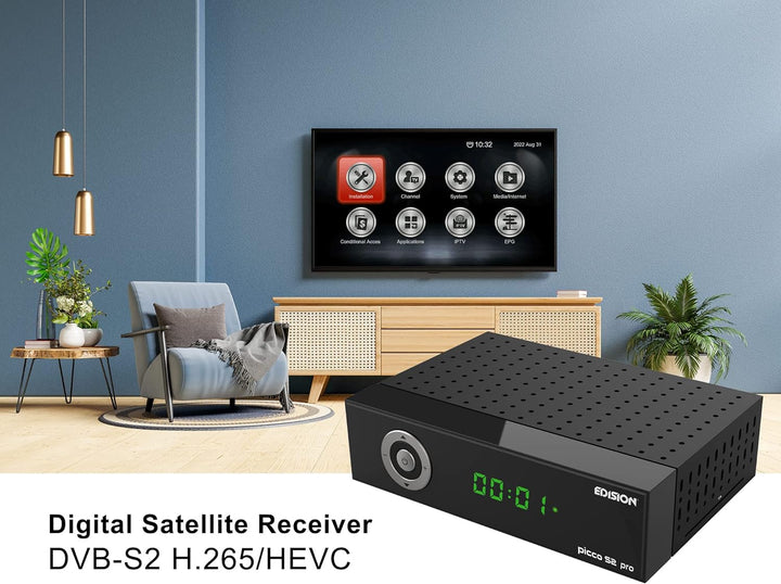 EDISION Picco S2 pro Full HD Satelliten Receiver DVB-S2 H.265 HEVC, WLAN on Board, Multistream, HDMI