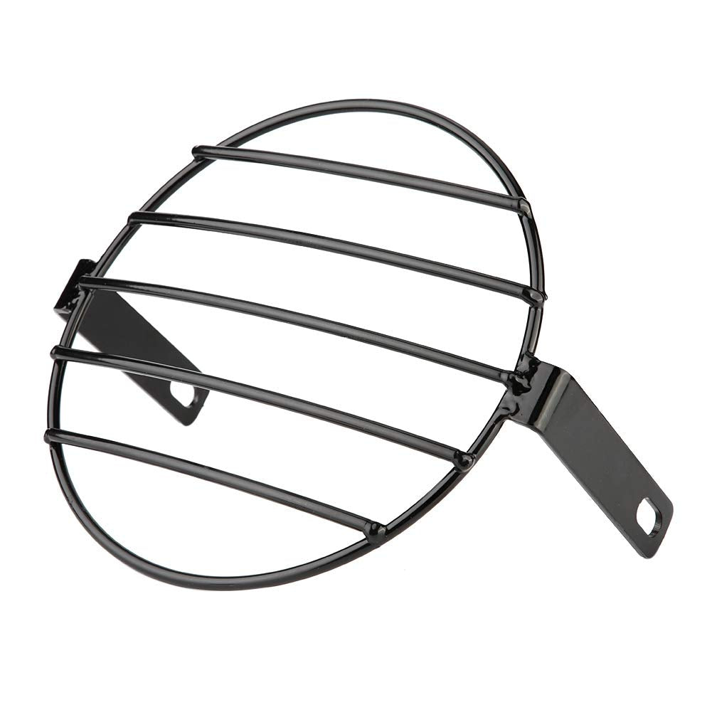 Reminnbor Scheinwerfergrillabdeckung 7inch Retro Metall Motorradgrill Seitenmontage Scheinwerferabde