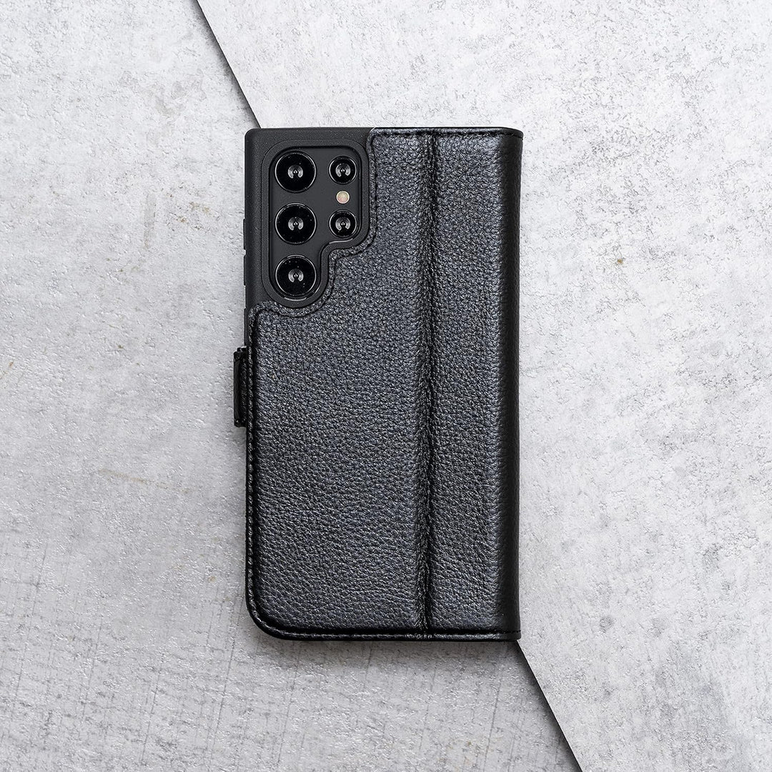 Porter Riley - Lederhülle für Samsung Galaxy S23 Ultra. Premium Echtleder Standhülle/Cover/Brieftasc