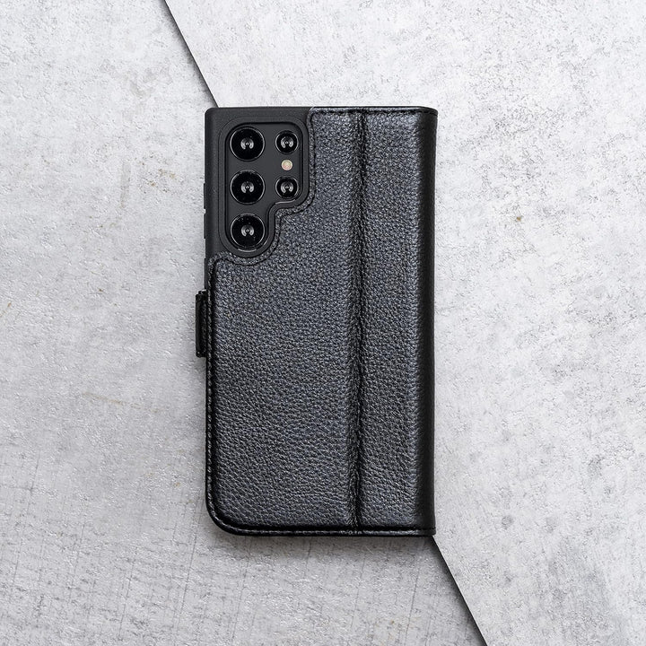 Porter Riley - Lederhülle für Samsung Galaxy S23 Ultra. Premium Echtleder Standhülle/Cover/Brieftasc