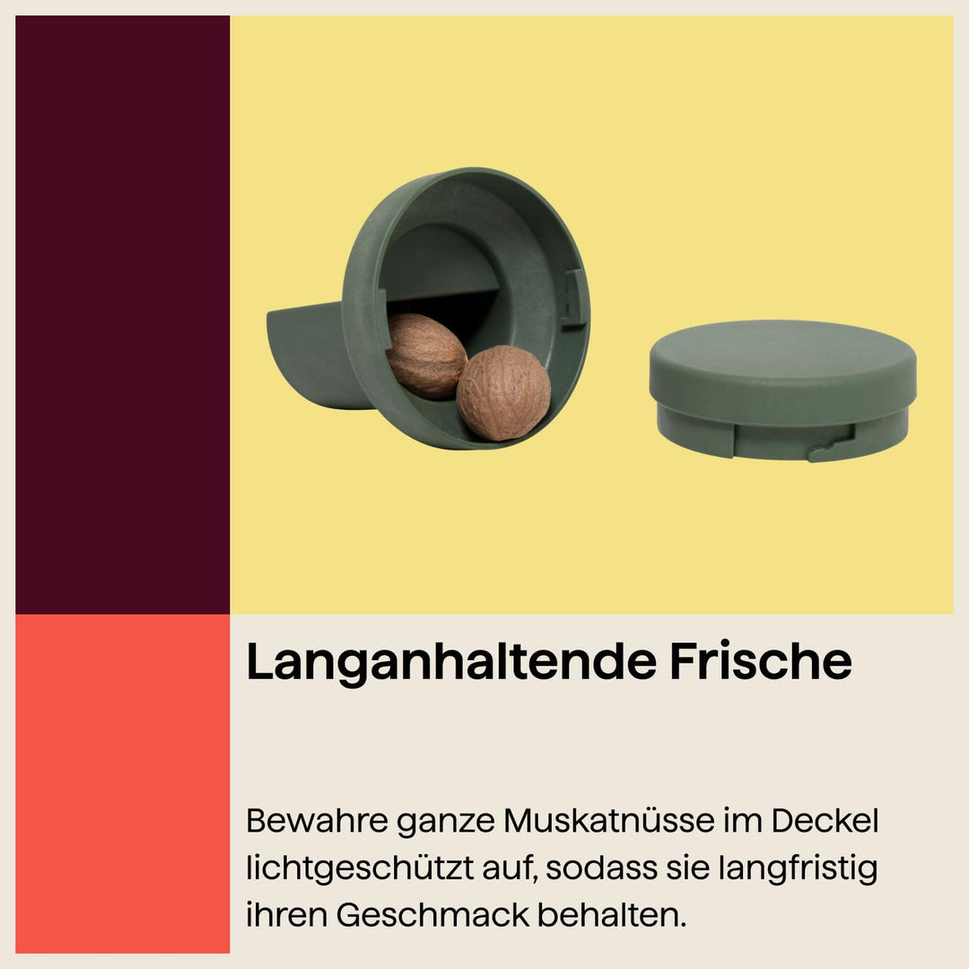 Crushgrind Billund Muskatmühle | Muskatnuss Mühle für Muskatnüsse | Gewürzmühle aus hochwertigen, na