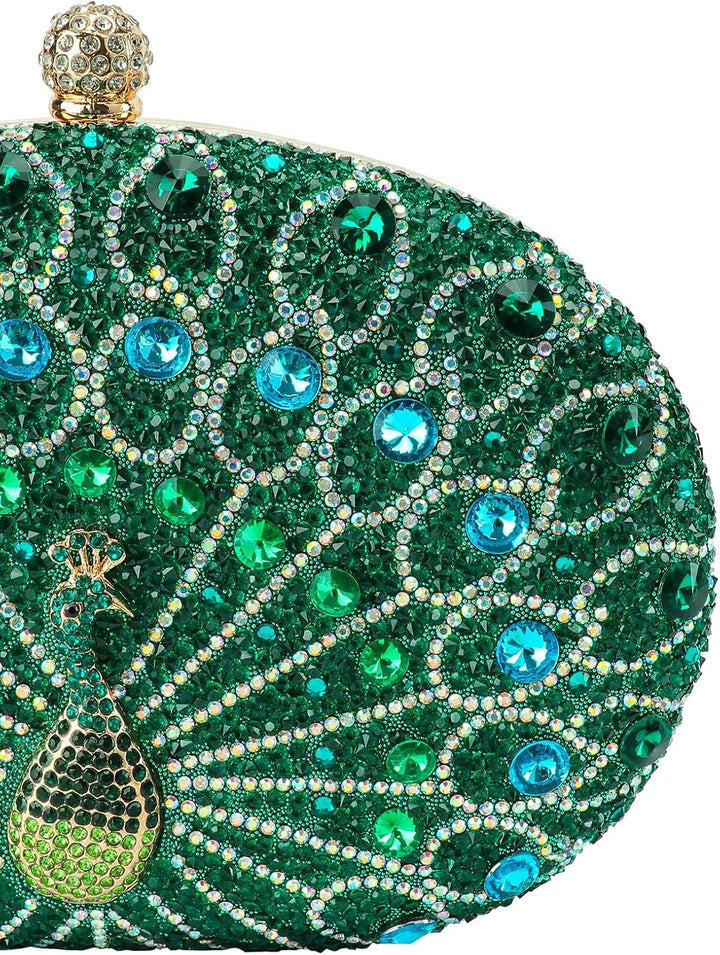 Vintage Clutch Damen, Glitzernde Kleine Abendhandtasche Schultertasche für Hochzeit, Party und Ball
