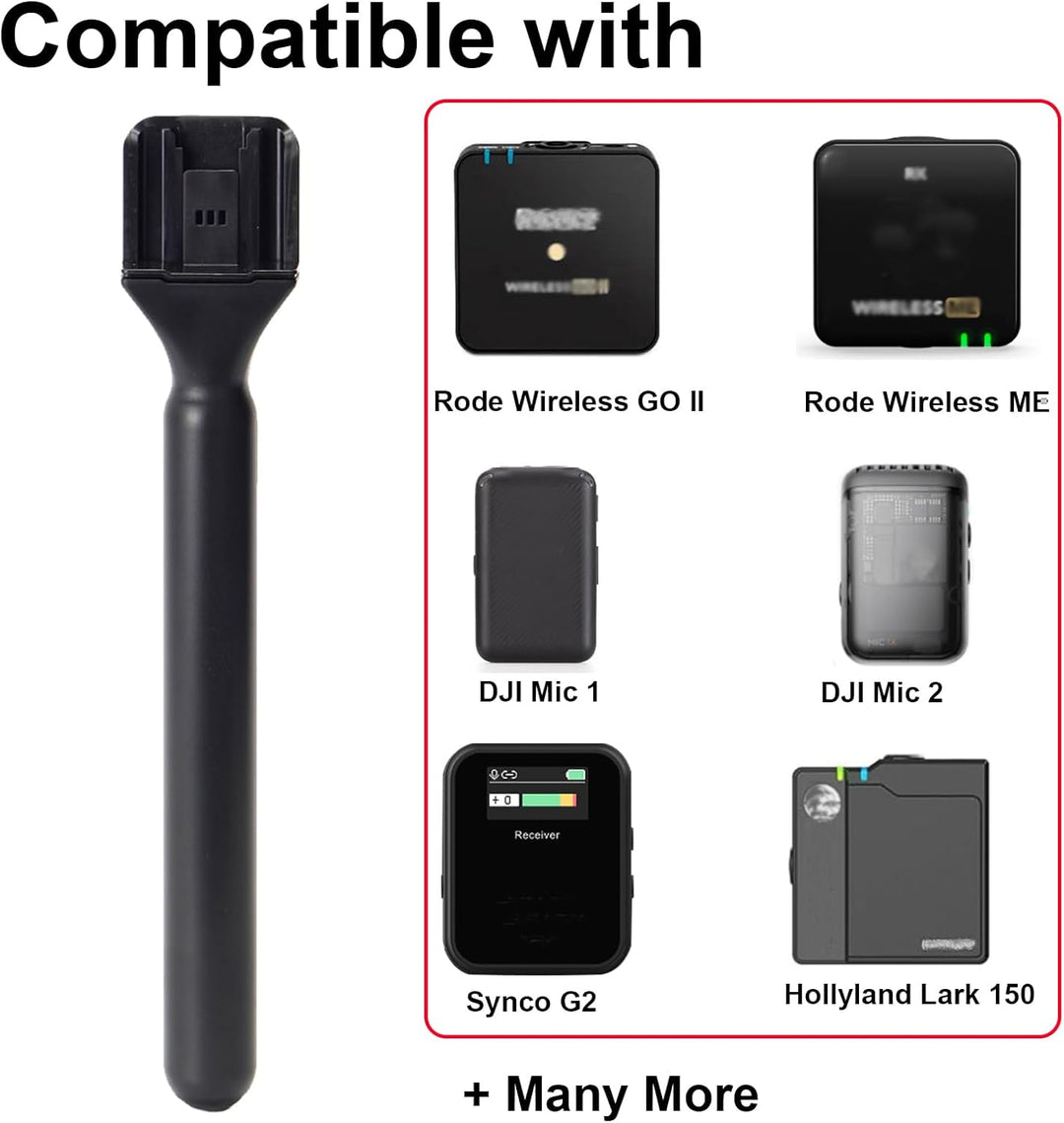 FLYAMAPIRIT Mikrofonhalterung für DJI Mic 1/2, Interview-Mikrofon-Griff für Rode Wireless GO II / 2
