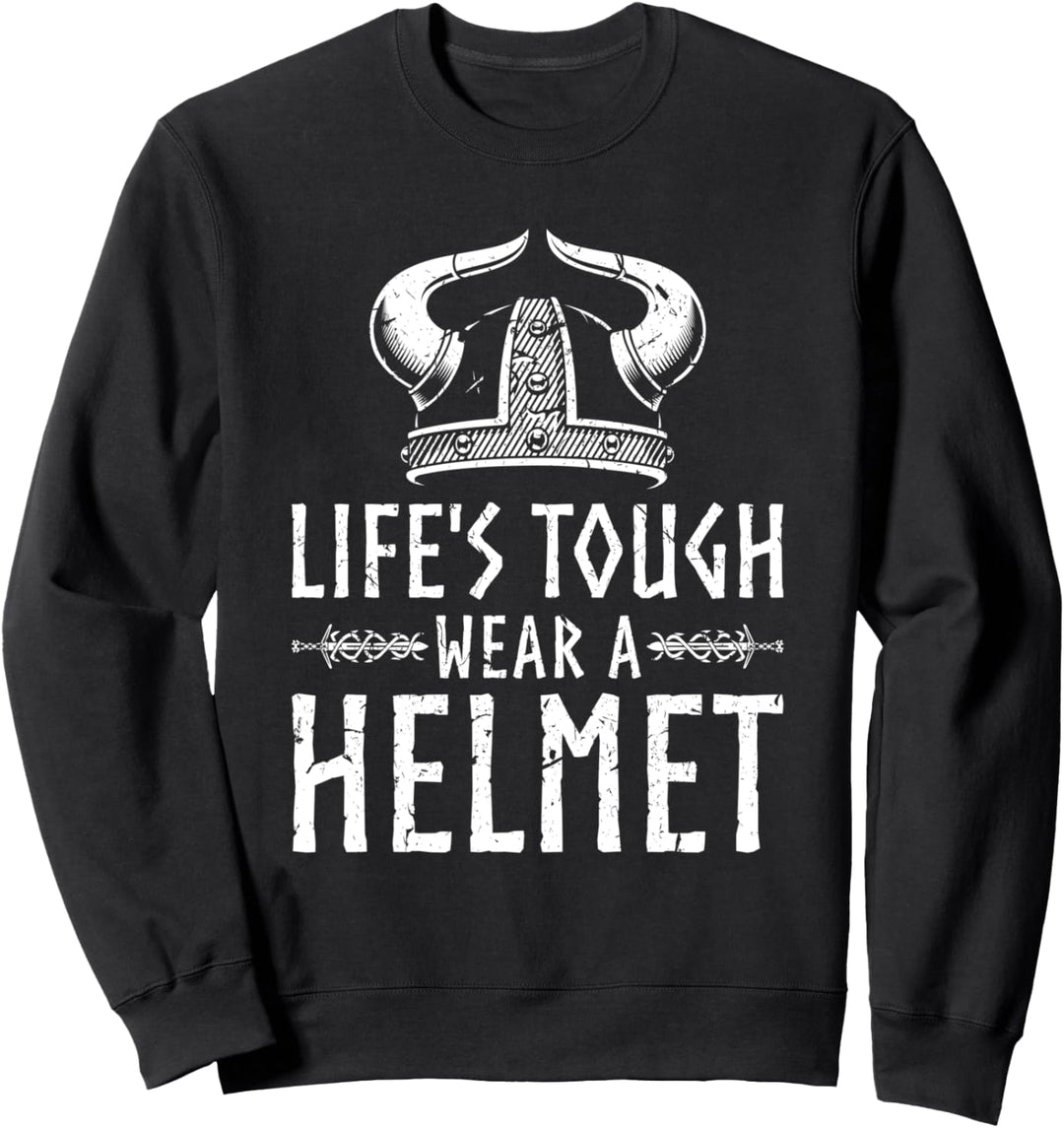 Wikinger Helm Hörner Krieger Spruch, Lustiges Norse Viking Sweatshirt
