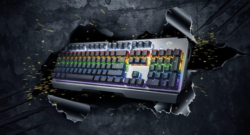 Trust Gaming GXT 877 Scarr Mechanische Gaming Tastatur QWERTZ Deutsches Layout (Lineare Mechanische