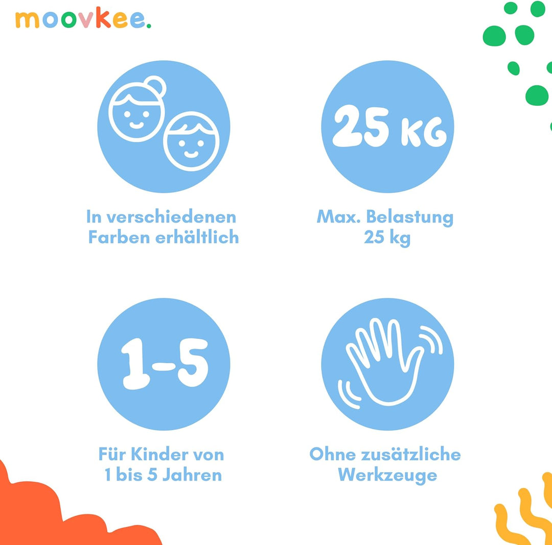 moovkee. Kinder Laufrad ab 1 Jahr 6in1 - Dreirad mit Schubstange - Lauflernrad ab 1 Jahr - Baby Fahr