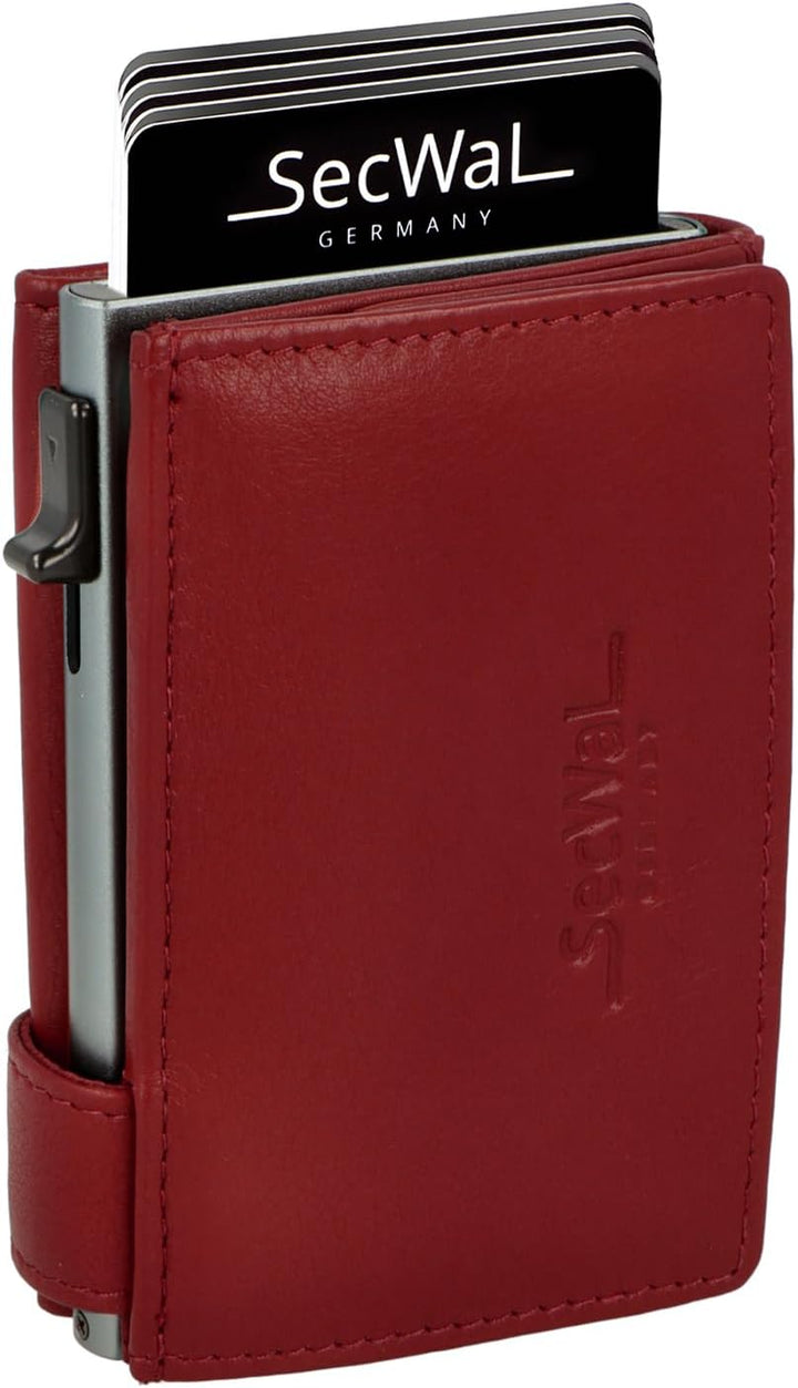 SecWal Kartenetui mit XXL Münzfach Druckknopf inkl. Geschenkbox - Made in Germany - Geldbörse inkl.