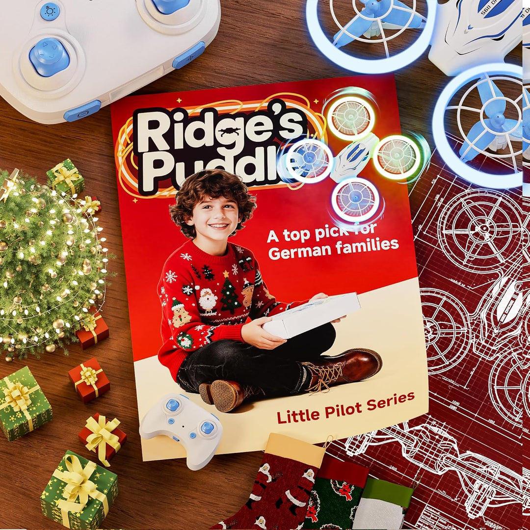 Ridge's Puddle S60 Drohne für Kinder - Mini Drone mit LED Lichter RC Quadcopter Spielzeug ab 6 7 8 9