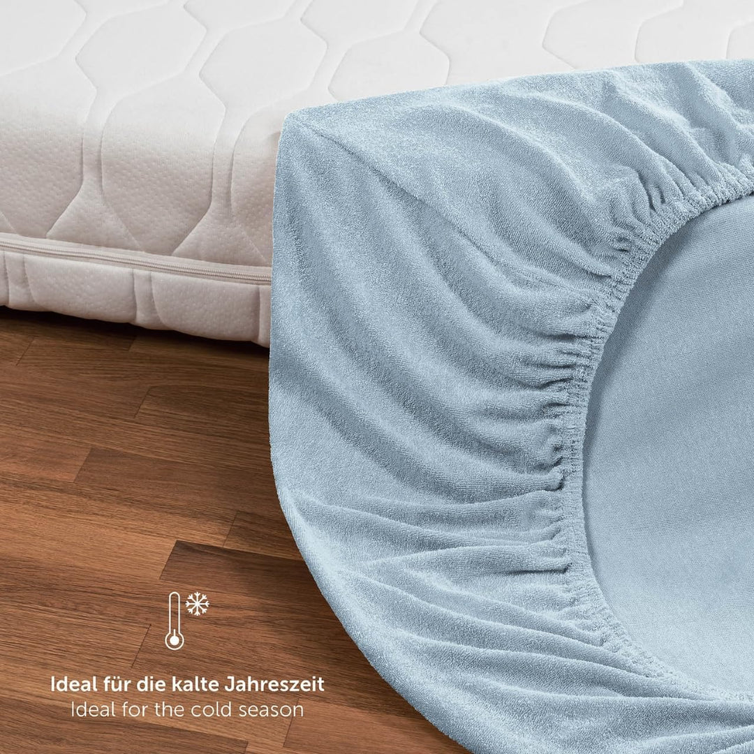 Blumtal® Frottee Spannbettlaken 140x200 cm - Oeko-TEX zertifiziertes Spannbetttuch 140x200 cm - Frot