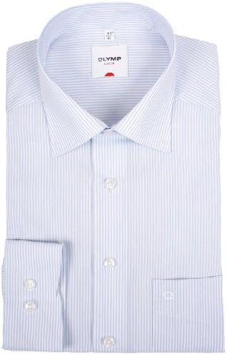 OLYMP Luxor Comfort fit Hemd Langarm New Kent Kragen Streifen hellblau 43 Hellblau, 43 Hellblau
