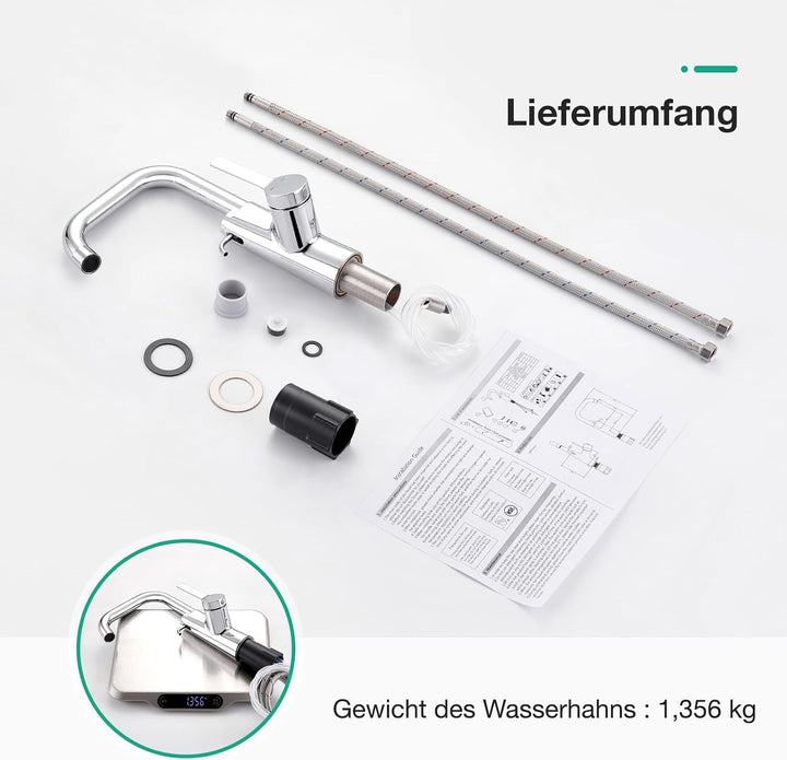 Faustina Waschtischarmatur Bad für Waschbecken mit Seifenspender, Einhebelmischer Waschtisch Armatur