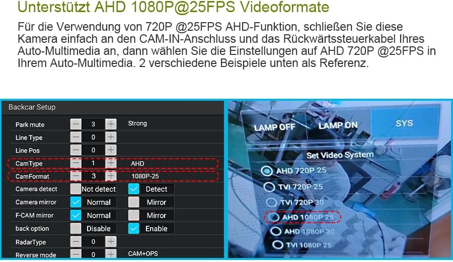 Erisin HD 1080P Auto AHD Rückfahrkamera Kennzeichenbeleuchtung für VW Passat Golf Jetta Tiguan T5 To