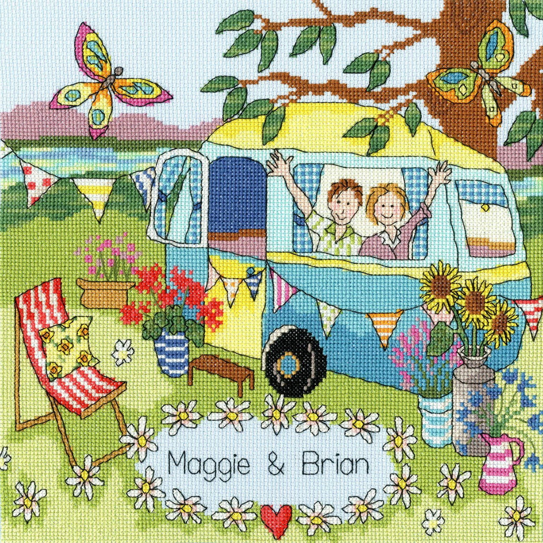 Bothy Threads Kreuzstich-Set Unser Wohnwagen, 26x26cm, XJR36, Zählmuster