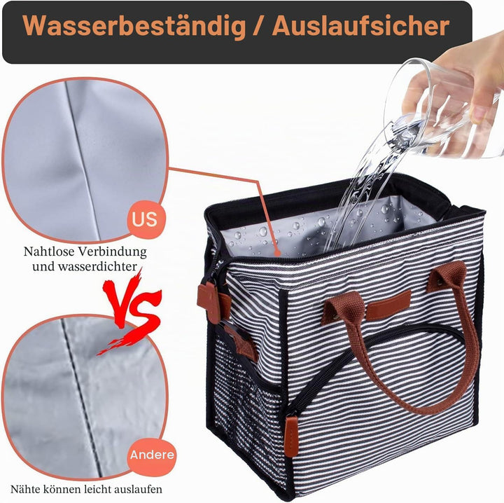 Kühltasche Damen Kühlbox Lunchtasche Wasserdicht und Auslaufsicher, Cooler Bag Faltbar Isoliertasche