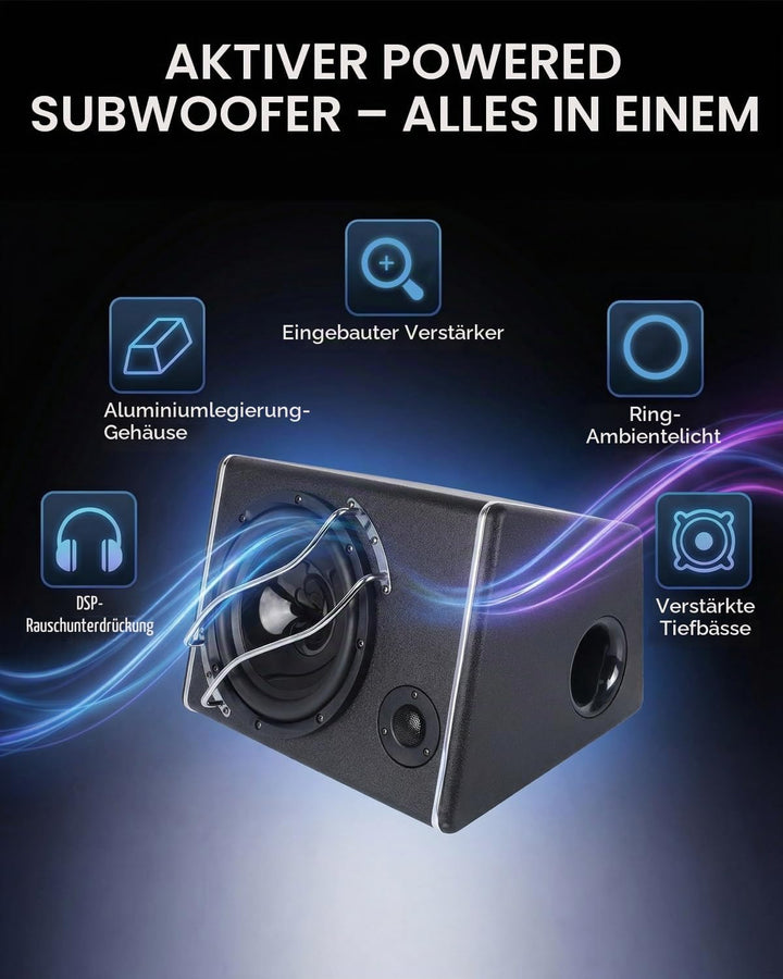 Kofferraum-Subwoofergehäuse mit Integriertem Verstärker, leistungsstarker Gehäuse Subwoofer mit 3800