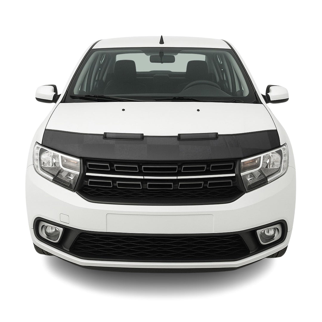 OMAC Haubenbra Steinschlagschutz Bonnet Bra kompatibel mit Dacia Logan 2012-2021 Kariert Halb Schwar