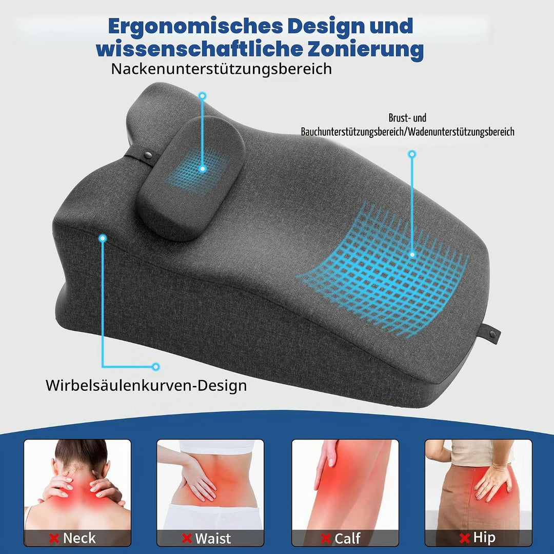 Keilkissen für Bett und Sofa, Ergonomisches Rückenkissen mit Kopfkissen, Reflux Kissen mit Waschbare