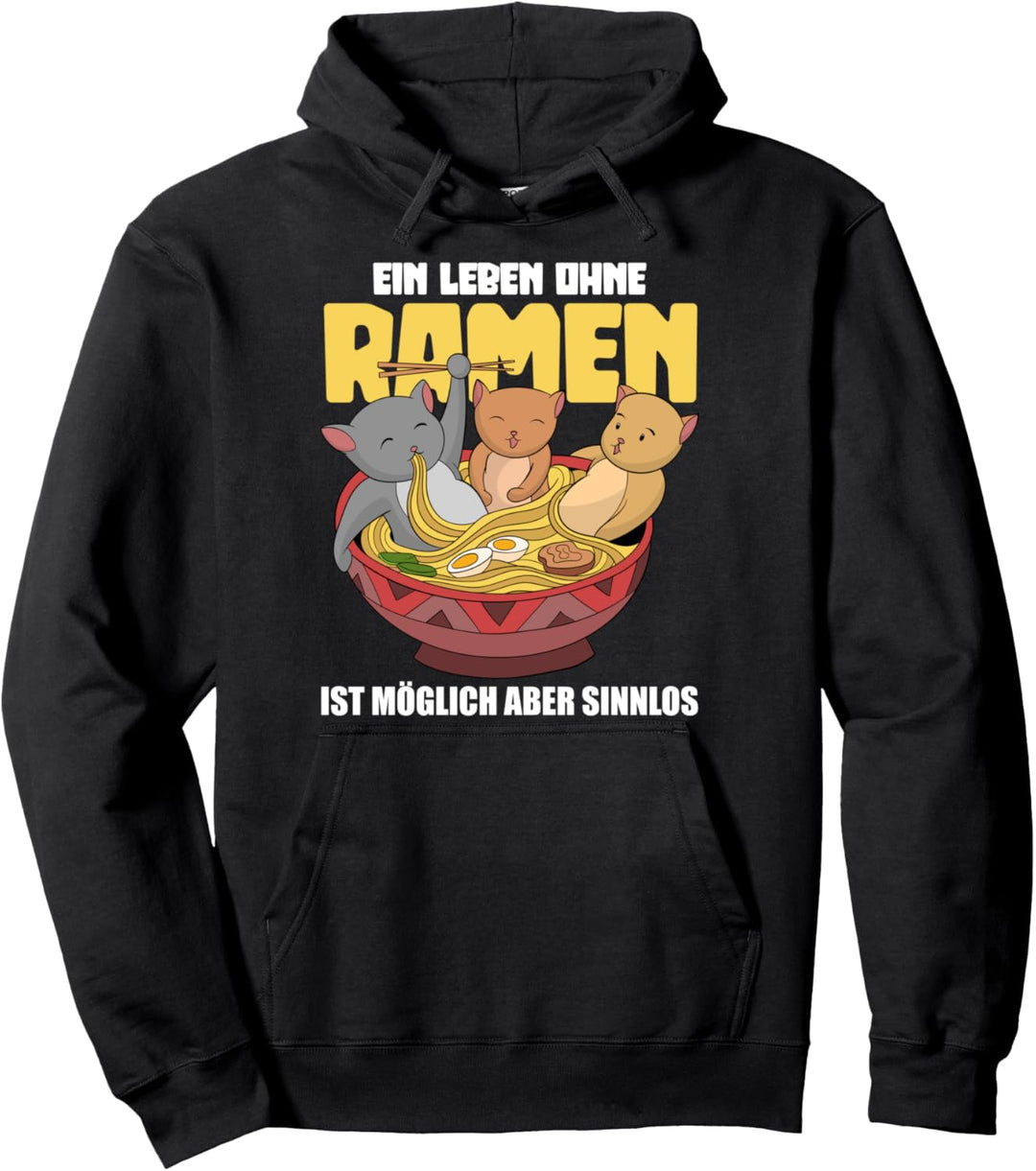 Anime Kawaii Katze Japanische Nudelsuppe Lustiges Ramen Pullover Hoodie