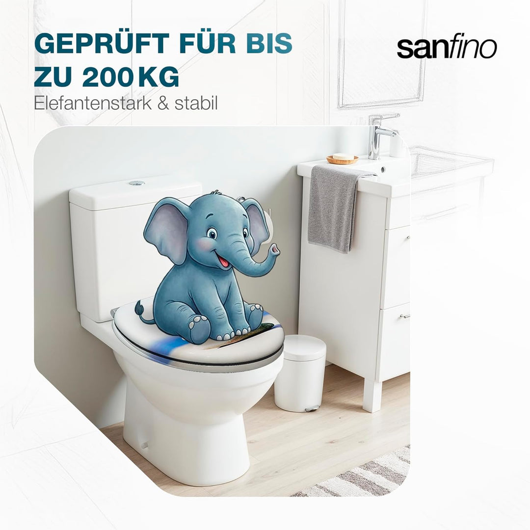 Premium WC Sitz mit Absenkautomatik – hochwertige Toilettendeckel aus Holz, viele bunte Motive, hohe