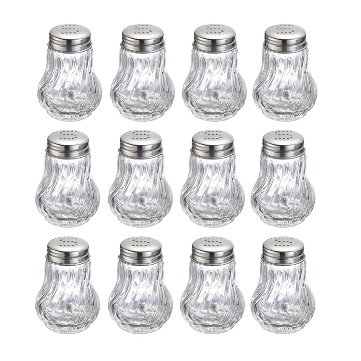 Westmark Salzstreuer, 12 Stück, Fassungsvermögen: je 50 ml, Glas/Edelstahl, Berlin, Silber/Transpare