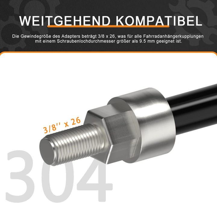 NICEDACK Steckachse Adapter M12 für Fahrradanhänger Kupplung, Fahrrad Steckachsenadapter, Fahrrad St