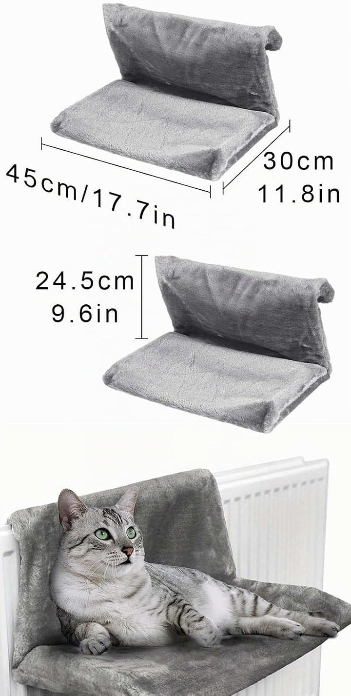Katzenbett,45 x 30 x 24,5 cm,HeizkörperKatzenKuschelsack,PlüschstoffeKatzenhängematte,waschbarer Plü