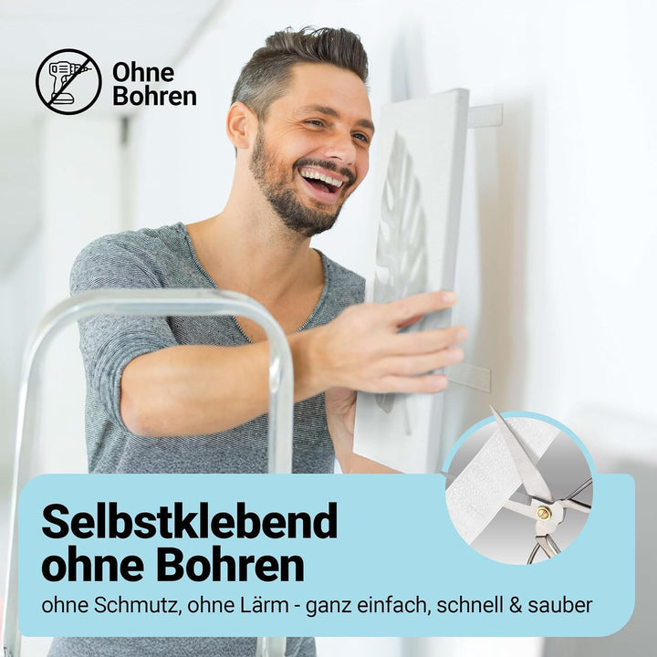 STARKL® Premium Klettband selbstklebend Extra Stark u. Extra Breit (Weiss) I 5m x 50mm Klettverschlu