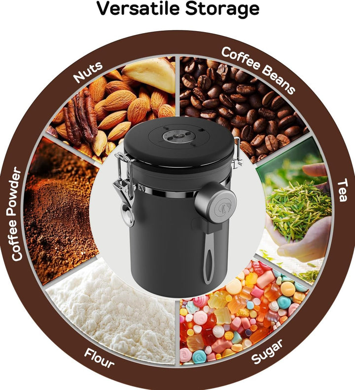 Coffee Gator Kaffeedose Luftdicht (Mittel 1,3 L) - Kaffeebohnen Behälter aus Edelstahl mit CO2-Venti