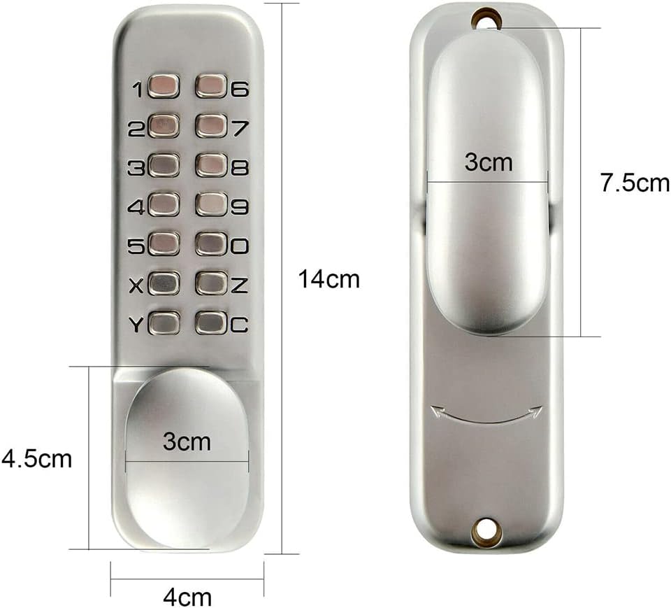 Retoo Codeschloss Mechanisches, Schlüsselloses Türschloss mit Zahlencode, Keyless Code Schloss mit P