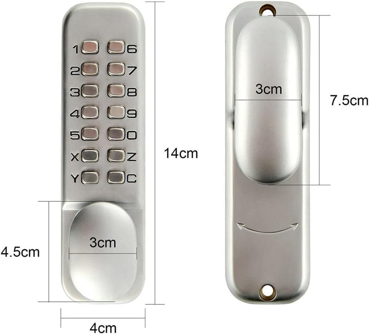 Retoo Codeschloss Mechanisches, Schlüsselloses Türschloss mit Zahlencode, Keyless Code Schloss mit P