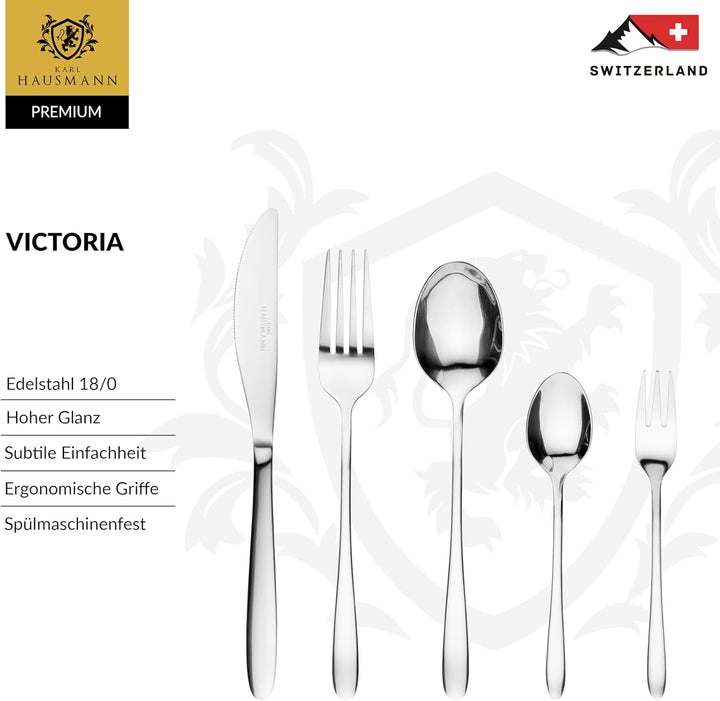 KARL HAUSMANN Besteck Set 12 Personen, 72 teilig Edelstahl Besteckset in Geschenkbox - Essbesteck mi