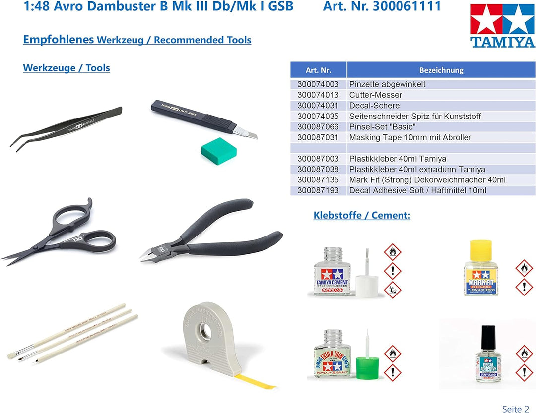Tamiya 300061111-1:48 Avro Dambuster B Mk III Db/Mk I GSB, Flugzeug